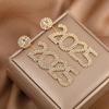 Exaggerated Rhinestone Tassel Earrings - Fashion European & American Style with Letter & Number Designs for Women