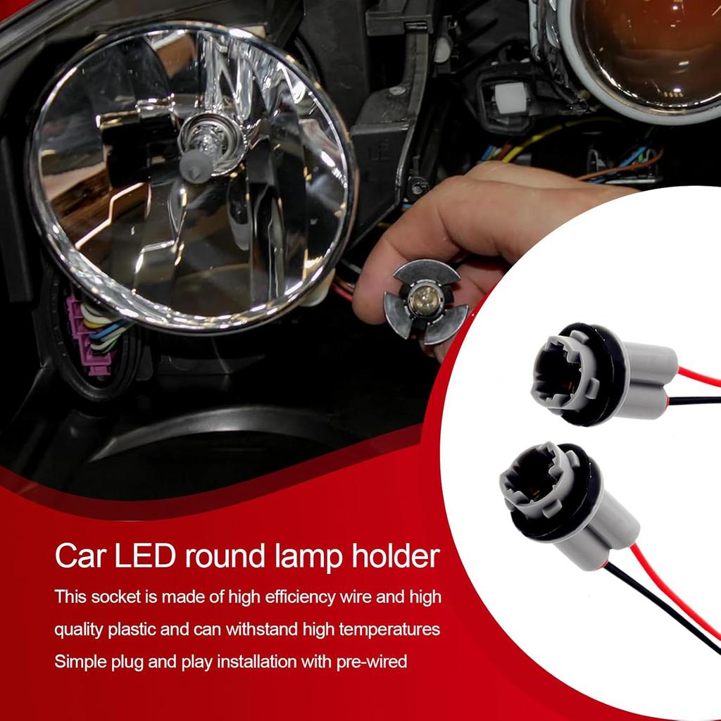 2 PCS T15 Harness Pigtail Socket, T10 T13 T15 Car Light Bulb Wire Wiring Harness Socket Connector, for Bulbs Turn Signal Lights Brake Lights