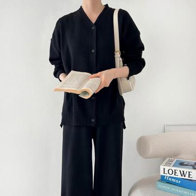 Shop   Women S Setup Button Open looSe Fit Big Size Knit Cardigan Pant Set Ara W
