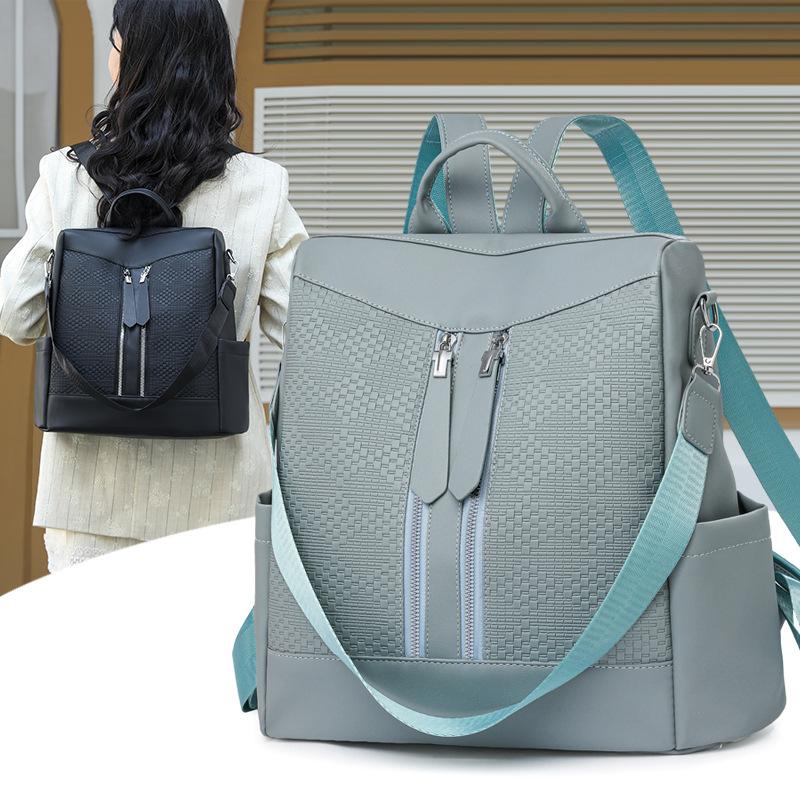 

Printed Backpack Commuter Large Capacity Soft Leather Women s Backpack чорний