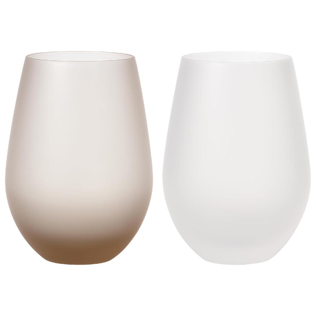 Toyo Sasaki Glass Frosty Pair Tumbler (Brown x White) G105-T331