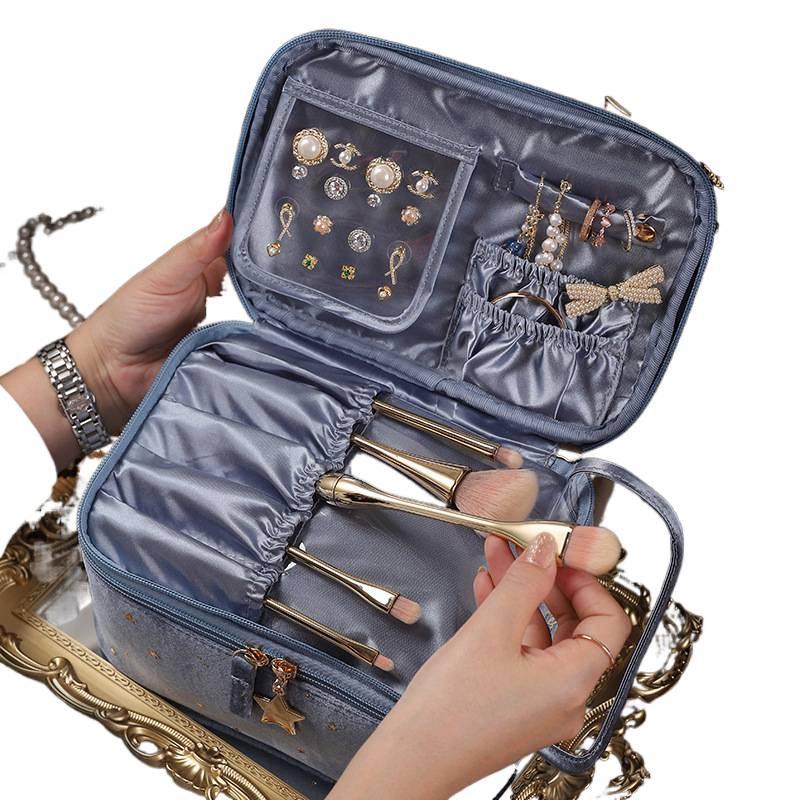 2025 Women's Large Capacity Velvet Cosmetic Bag - Portable, Stylish, Luxurious