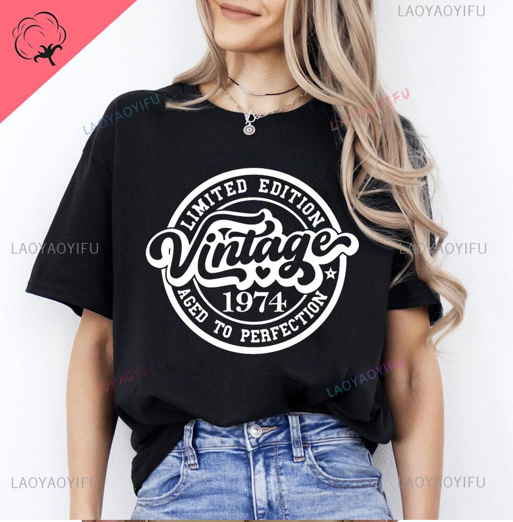 Mens Luxury Tshirt Vintage Year 1974 - Limited Edition 49rd Birthday Mens Funny T-Shirt 50 Year Old T Shirt Summer Tops Tees