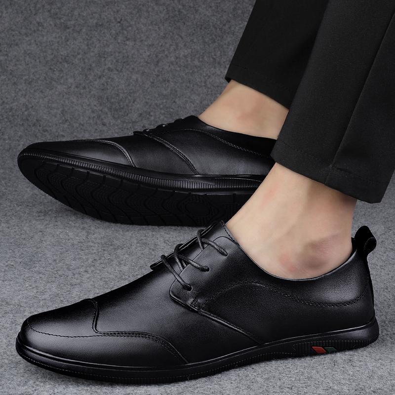 Genuine Leather Men's Dress Shoes Elegant Mens Casual Oxford Shoes New Arrival Male Business Footwear Comfy Leisure Walk Flats