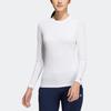 Adidas Solid Color Crew Neck Pullover Long Sleeve Raglan T-Shirt Women Tops White HT0026