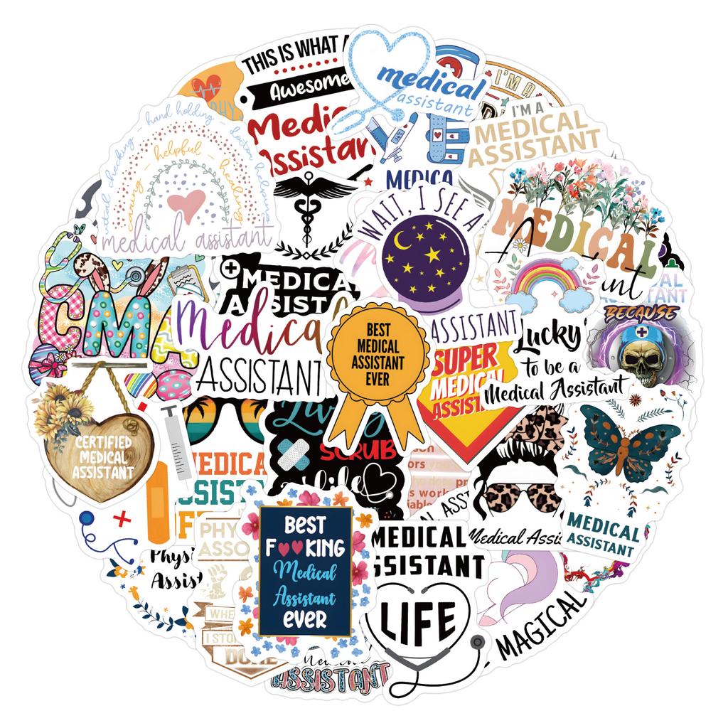 55 New Medical Assistant Graffiti Stickers Suitcase Scooter Computer Water Cup Stickers