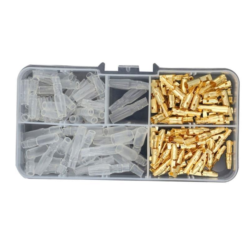 Male and Female Terminals Connector Block with Insulating Sleeves Double Wire Connectors Electric Crimp Terminals