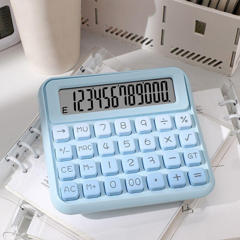 Cute 11 Digits Calculator Easy To Use Portable Finance Calculator Prevent Slipping Battery Operated Desktop Calculator Business