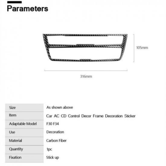 Carbon Fiber Air Condition Button Panel Stick Cover For BMW 3 4 Series F30 F33