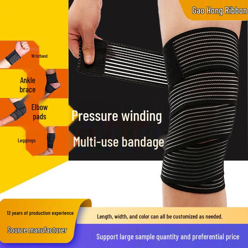 Elastic Sports Wrap: Wrist, Ankle, Knee, and Thigh Support Brace for Fitness and Running
