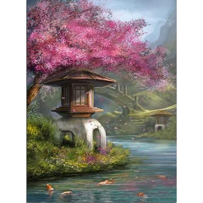 Sakura 5D-Diamantgemälde zum Selbermachen, vollständige Handarbeit, Stickerei, Kreuzstich
