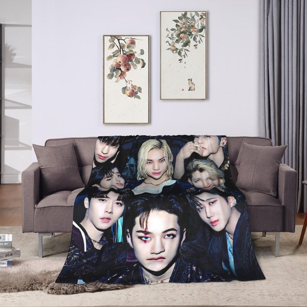 Blankets Travel Office Flannel Throw Blanket Kpop Stray-kids S-skzoo FELIX For Living Room Warm Design Quality Bedspread