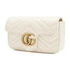 Gucci GG Marmont Gold Logo Distressed Quilted Leather Mini Crossbody Bag Women Bags White 476433-DSVRT-9022