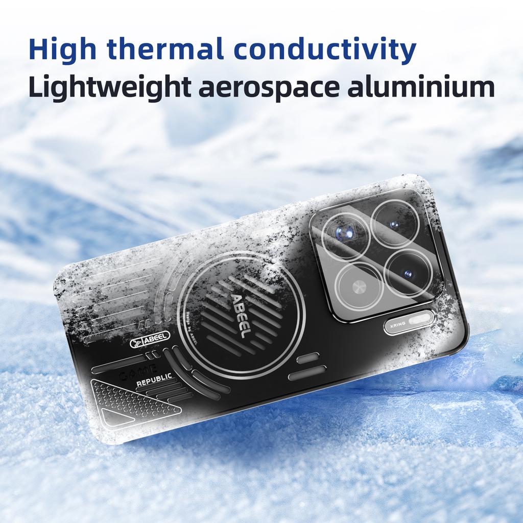 ABEEL For Xiaomi 15S Pro Magnetic Case Aluminium Alloy+PC+TPU Hollow Heat Dissipation Phone Cover