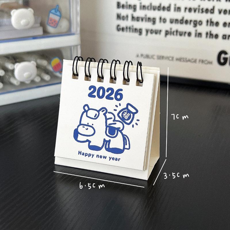 2026 Cute Mini Calendar Office Desktop Decoration Small Ornament Calendar Calendar Plan Book