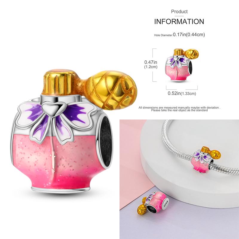 Copper Alarm Clock Starry Sky Pendant Heart-Shaped Charms Beaded Fit Original Bracelet Jewelry Women Diy