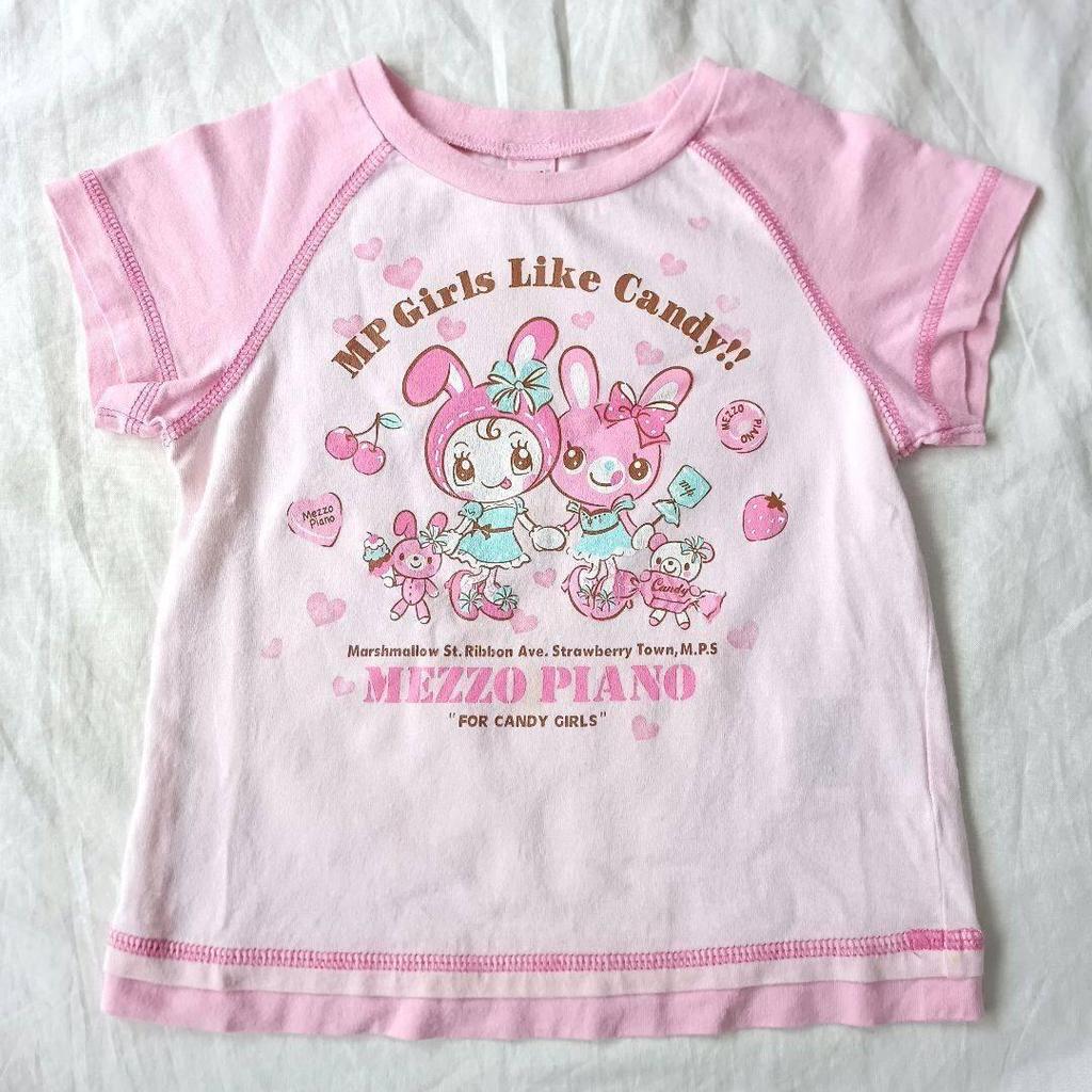 Playful Pink Candy T-shirt - Soft Cute Short Sleeve Y2K Replica Two-Piece Top for Girls