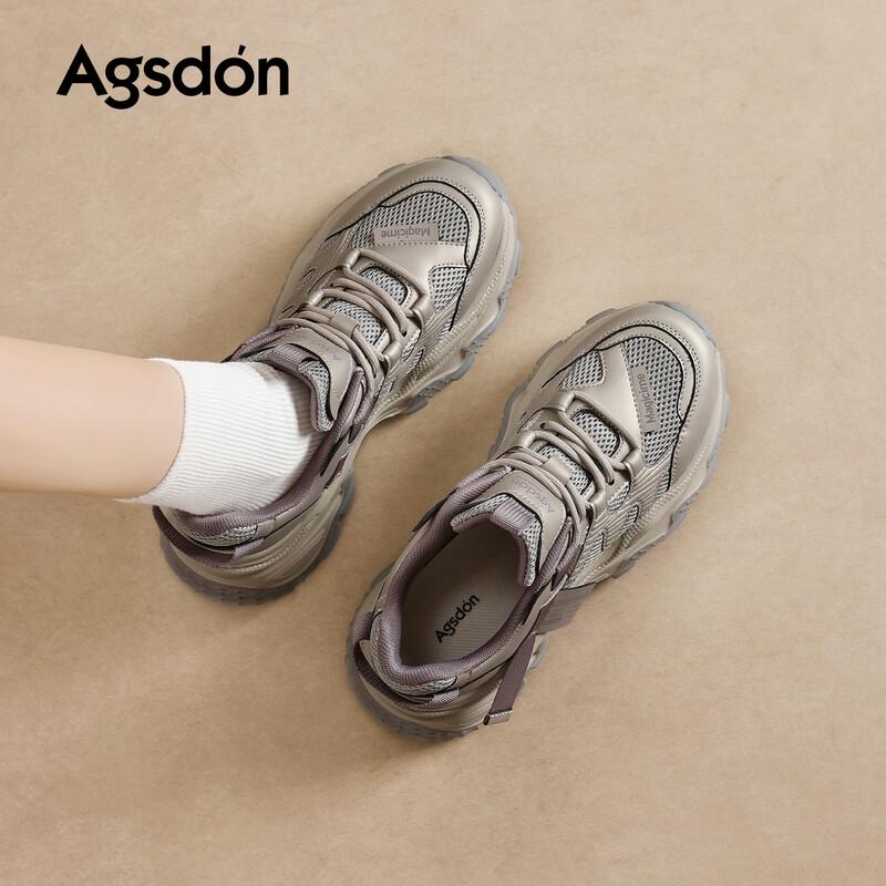 Agsdon Women s Height-Increasing Chunky Platform Sneakers 38