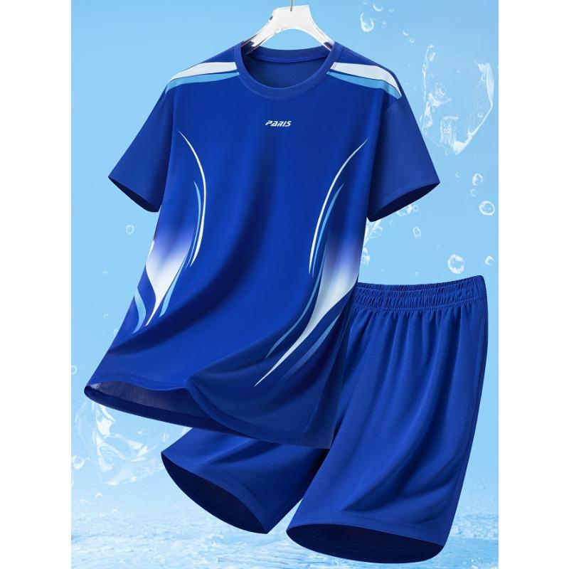 

gradient fashion print summer fitness breathable stretch suit suitable for outdoor jogging and training 8XL