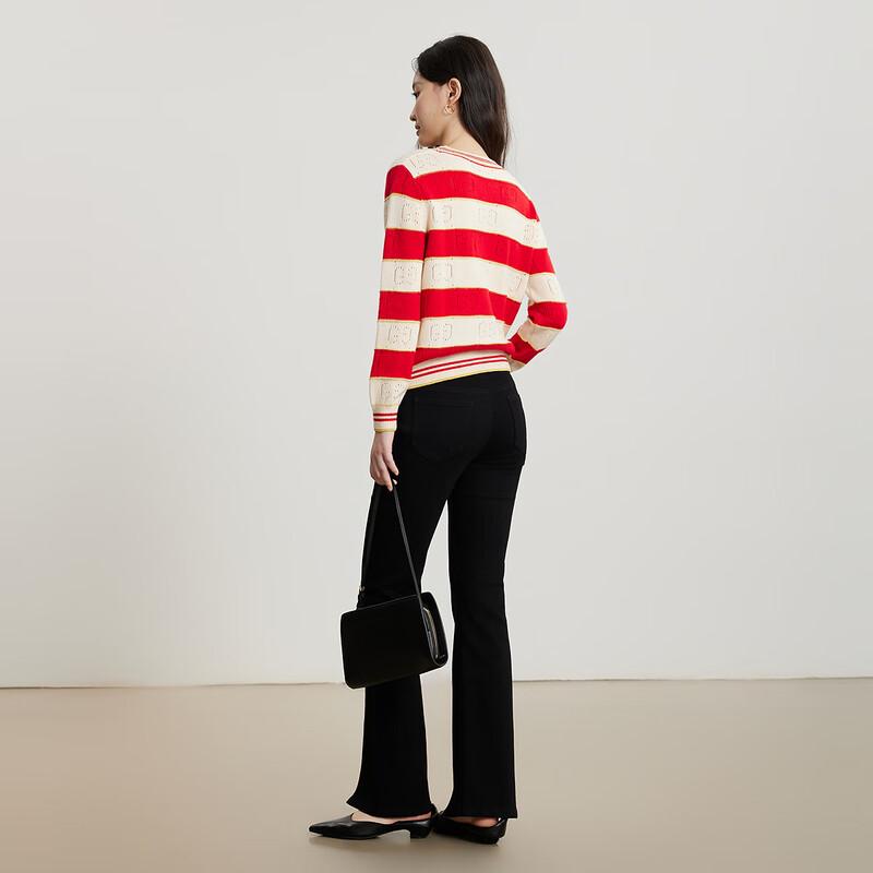 Gejin Striped Long-Sleeve Cardigan for Women