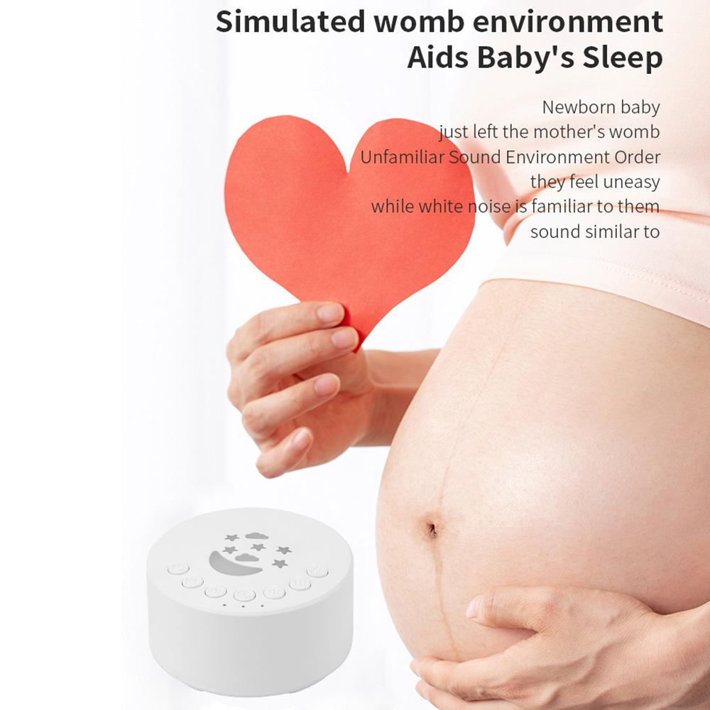 Tragbare Baby-Schlafmaschine, Desktop-Soundmaschine mit weißem Rauschen für das schlafende Baby, 18 beruhigende Geräusche