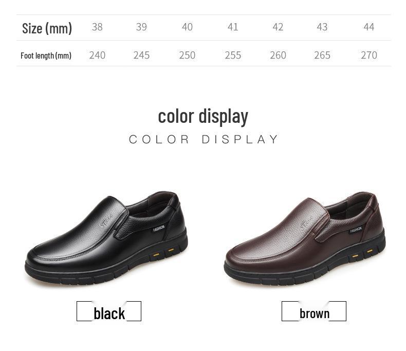 Herrskor i Plus Size, Slip-on, Business Casual, Läder, med Tjocka Sulan (Storlekar 47-48)