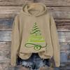 Ladies' Christmas Printed Casual Long Sleeved Round Neck Sports Hoodie Top