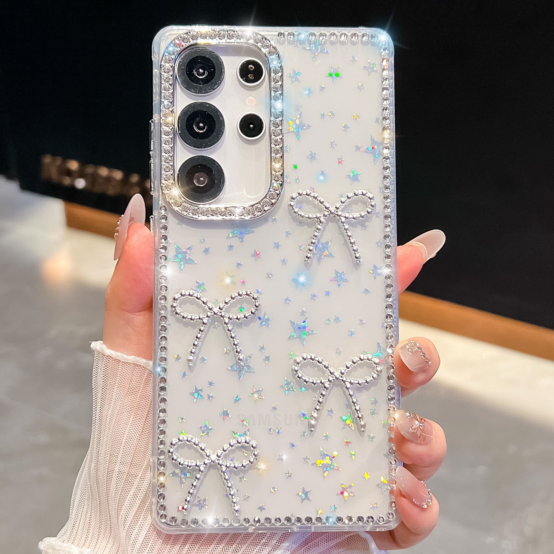 Samsung S11Ultra mobile phone case A11 flash diamond A11 electroplated bow S11 protective case A11 S26