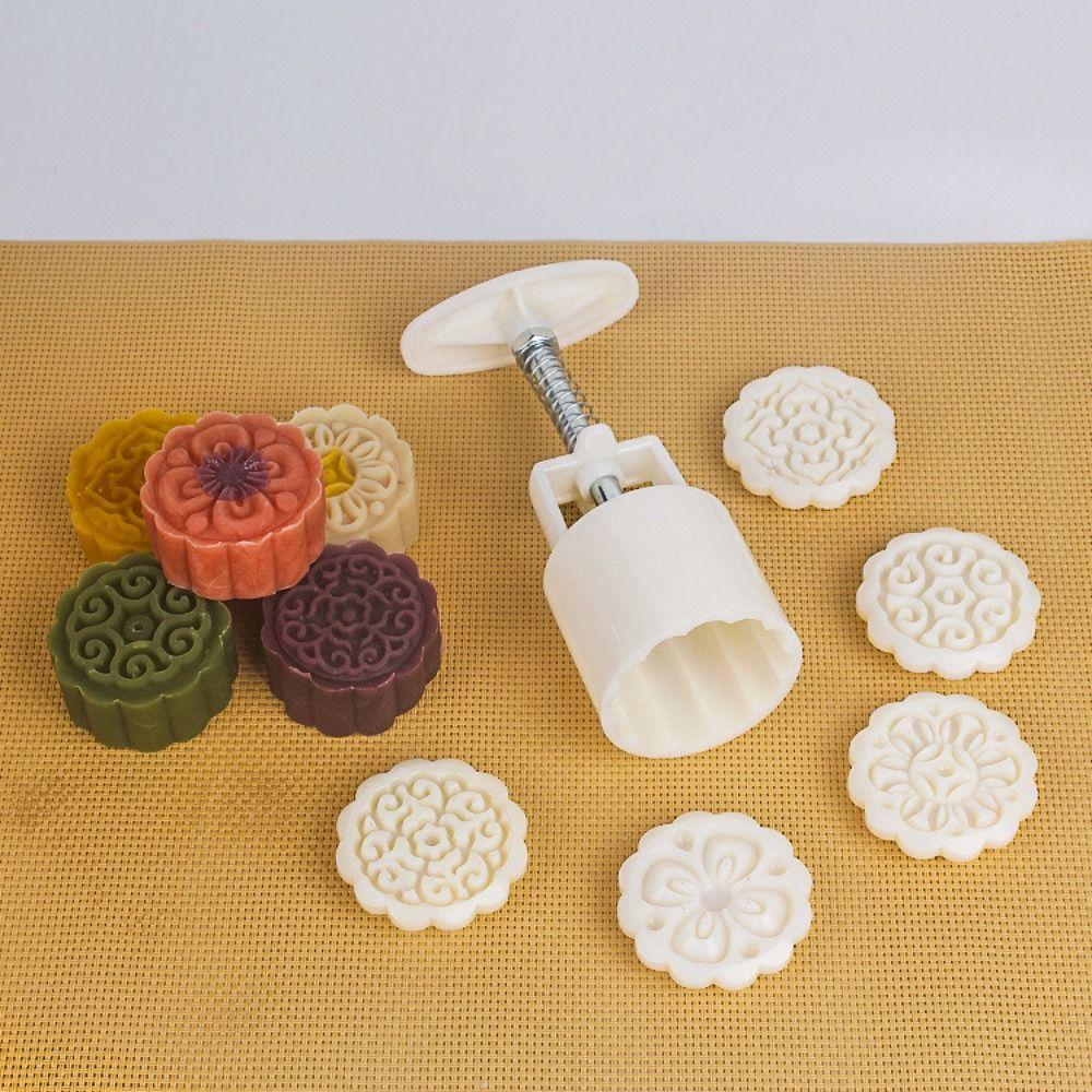 Creative Moon Cake Mold Flower Shaped Cookie Stamp Mold Mid-Autumn Festival Supplise  Dessert