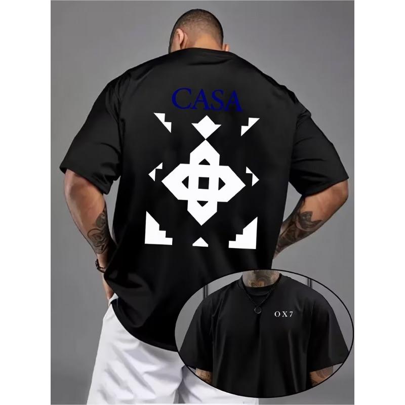 European Size Street Fashion Men'S T-Shirt Made of 100% Fabric, Featuring a Regular Fit, Stylish Casual Round Neck Design, Suitable for Outdoor Wear