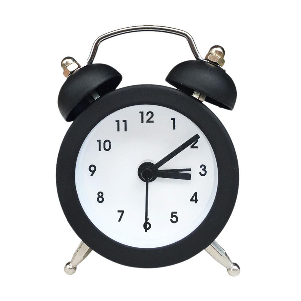 Silent Clock Twin Bell Alarm Clock Loud Alarm Great For Heavy Sleepers For Bedroom Decoration Rabbit Ears Cute Mini Metal Alarma