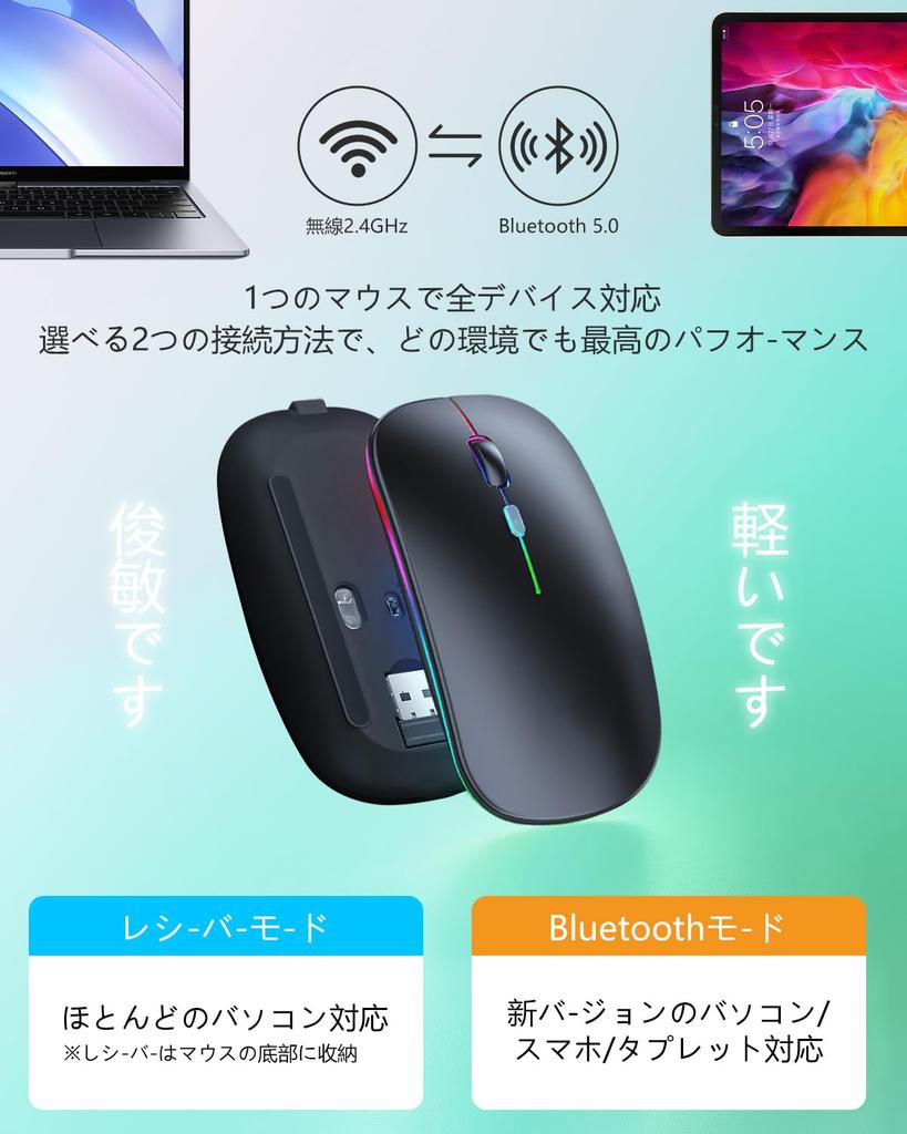 Wireless Bluetooth Instant High DPI Easy Easy Compatible with and MacBook Mouse, Slim, 5.0, Quiet, Connection, Compact, Sensitivity, 2.4GHz, 3-Level
