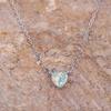 Female Crystal White Opal Stone Love Heart Pendant Necklace Vintage Silver Color Wedding Jewelry For Women