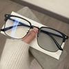 Y2K Style Square Frames Photochromic Eyeglasses for Female  Male Clear Lenses Computer Spectacles Professional Casual Wear