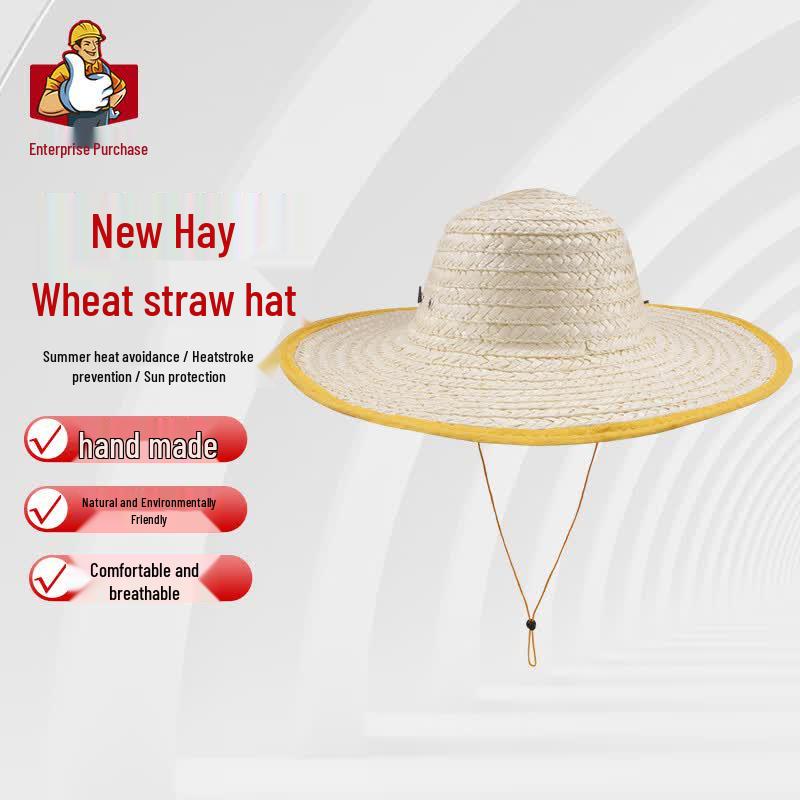 Handmade Large Brim Straw Sun Hat One Size