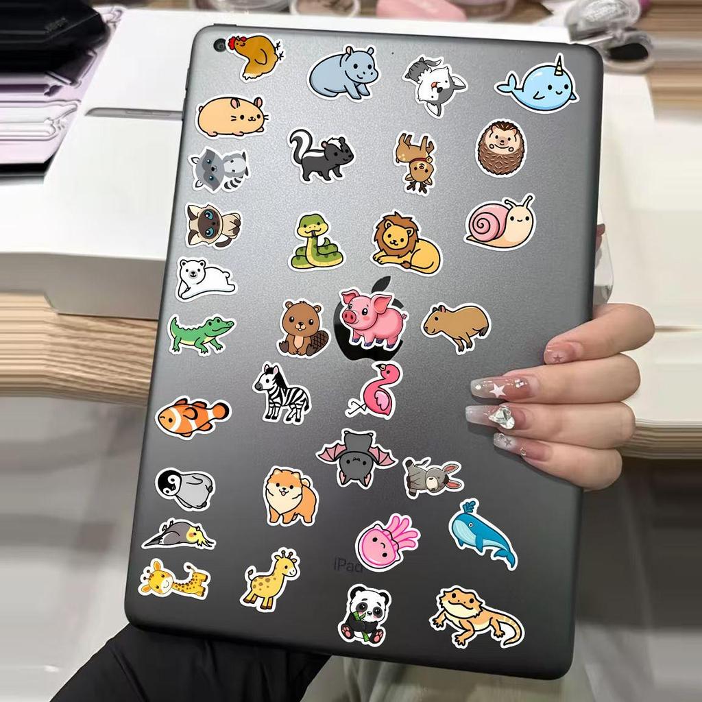 89 Cute Cartoon Animal Stickers - Non-Repeating, Waterproof for Journals, Phones, and Suitcases
