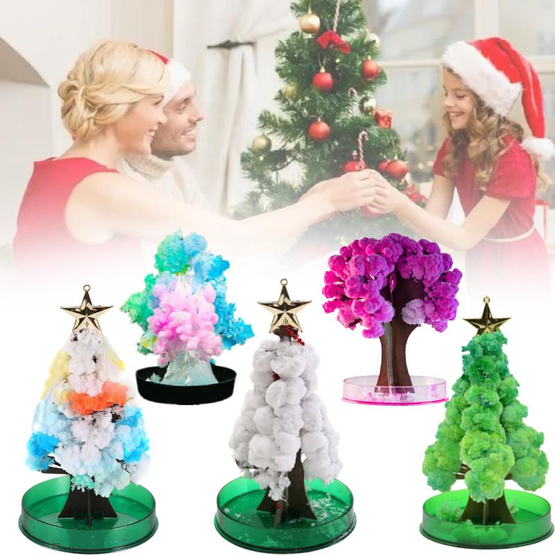 Colorful And Interactive 15cm Christmas Tree Toy With Snowflake Crystals For Children