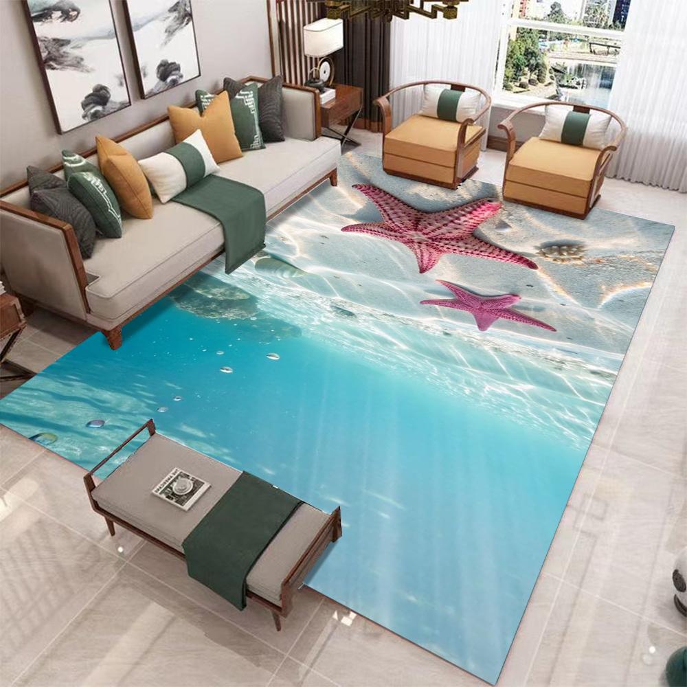 

Кухонный коврик Ocean Beach Scallop Starfish Домашний декор Ковер для гостиной Спальни Прикроватный Под ноги Нескользящий Коврик для ванной Ковер 40X60CM