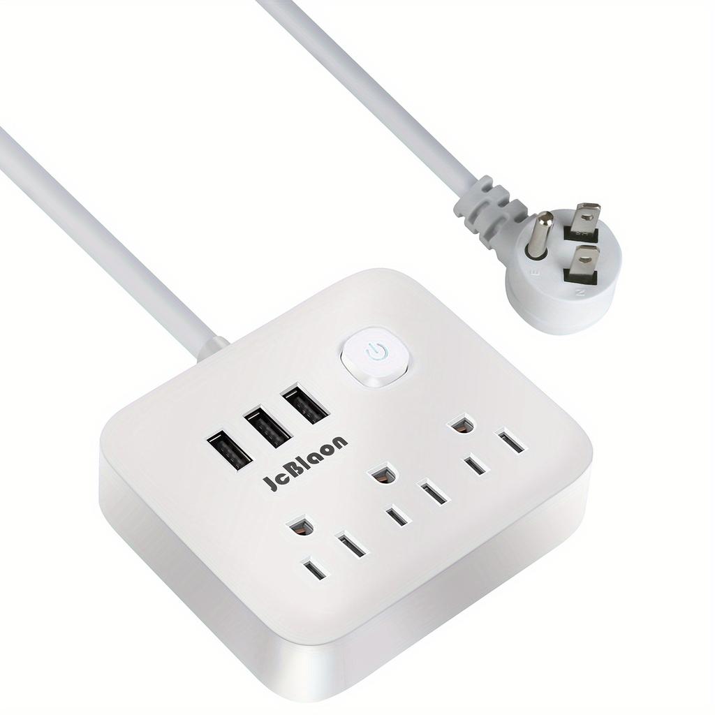 US Stecker AC Steckdosen Mehrfachsteckdose Stromleiste Steckdose USB-Anschlüsse 1,4 m Verlängerungskabel Überspannungsschutz Netzwerkfilter Adapter