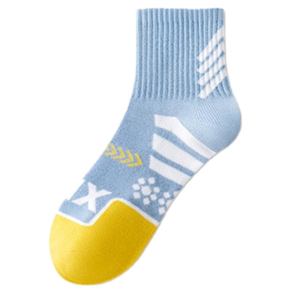 Women's Mid-Calf Pure Cotton Running Socks for Spring and Autumn - Ideal for Outdoor Sports, Badminton, and Basketball.