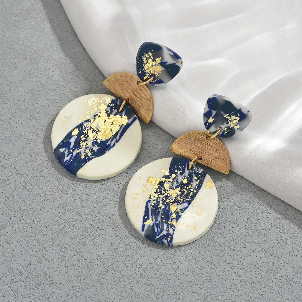 New Women's Geometric Jewelry, Niche Bronzing Process Design Earrings Versatile High-end Earrings Women