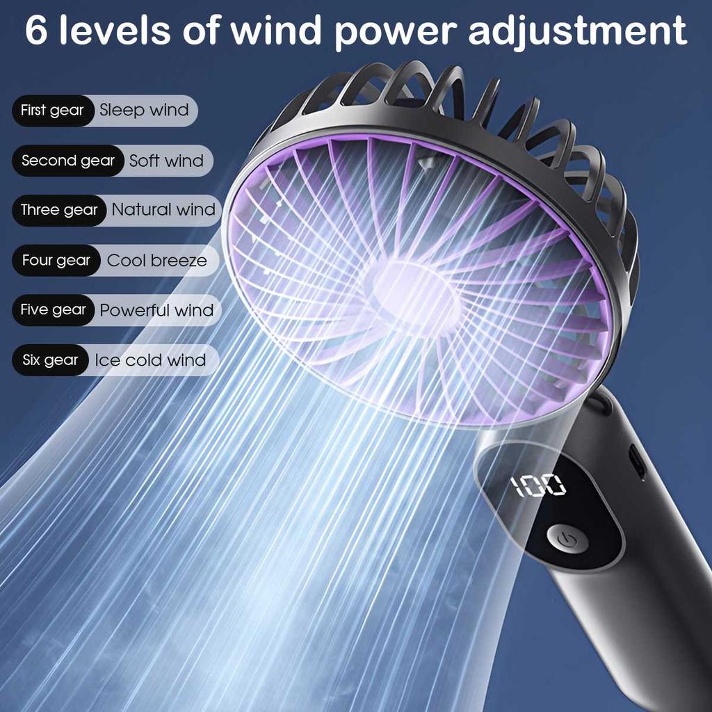 Portable Handheld Fan, Battery Operated Fan with Base, Rechargeable Mini Fan for Outdoor Indoor for Summer and For Outdoor