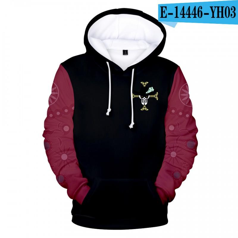 One Piece Anime Hoodie Men Digital 3D Print Loose Fit Long Sleeve Sweatshirt Fall Casual Wear