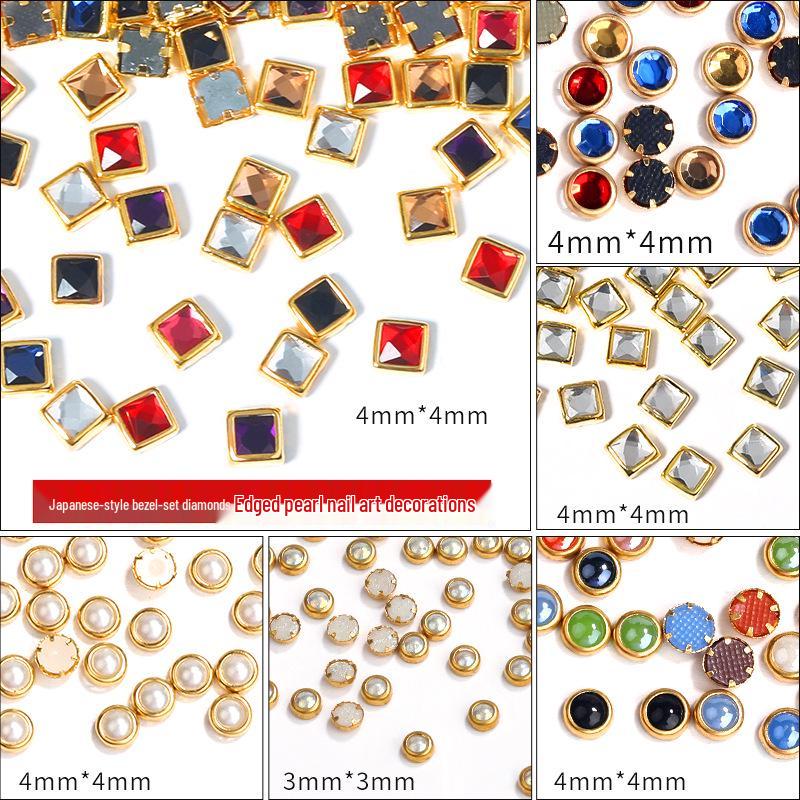 

Pearl & Gem Japanese Nail Art: Iridescent Rhinestone Square Jewelry