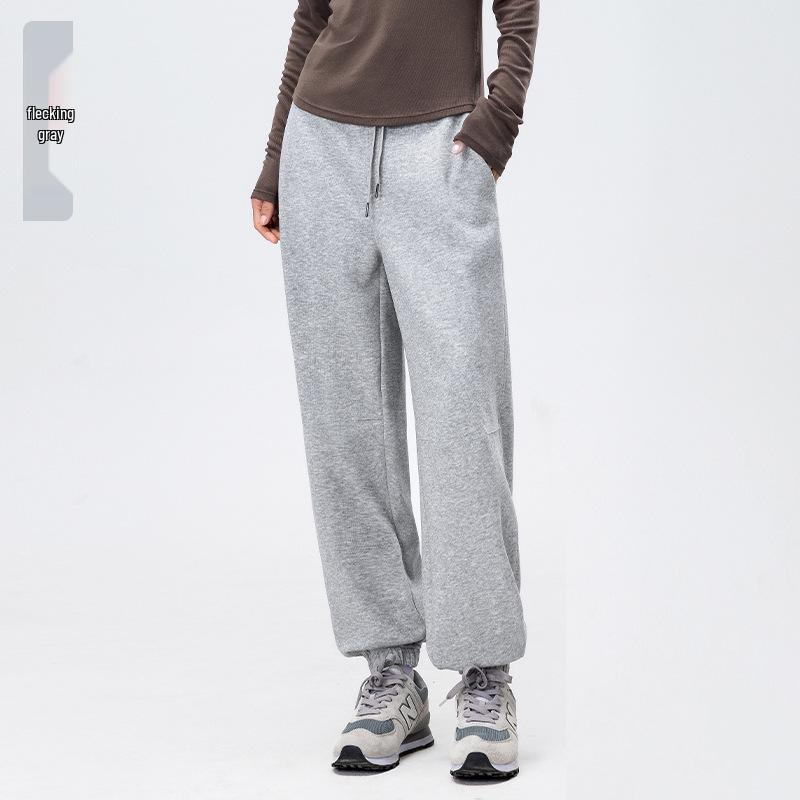 Women's Fleece-Lined Harem Pants: High Waist, Cuffed, Solid Color Sweatpants for Autumn/Winter