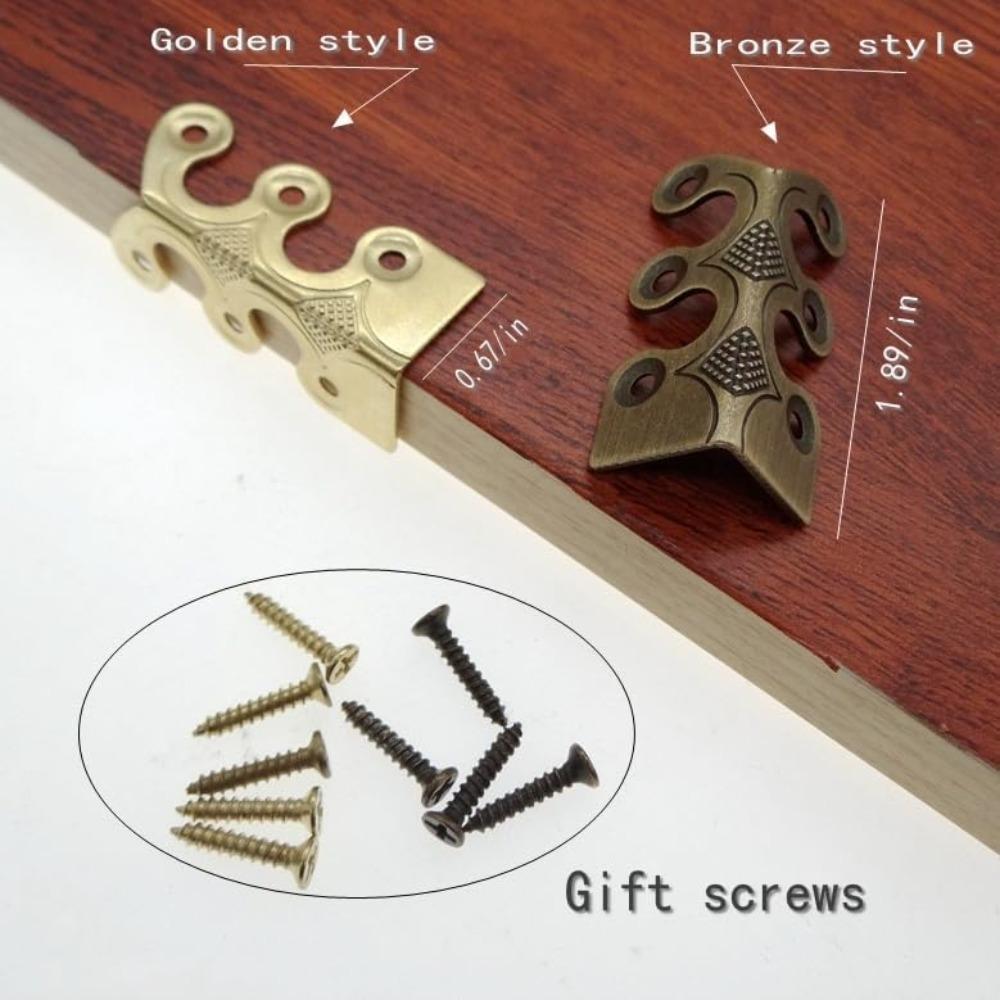 Skirting Board Corner Protectors Solid Brass Baseboard Corner Protectors, Vintage Metal Corner Protector Table Corner Perimeter Cover