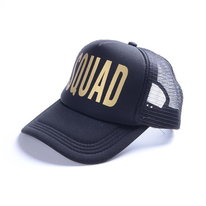 BRIDE SQUAD Bachelor Woman Snapback Caps Hip Hop Branded Baseball Mesh Cap Wedding Party Man Adjustable Golden Letter Pink Color