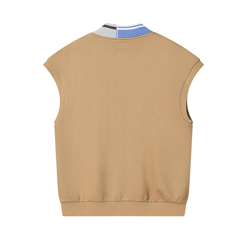 FILA × KOLOR BEACON Fashion Versatile Knitted Vest Women tops Wheat-Gold-Brown F11W636107FDK