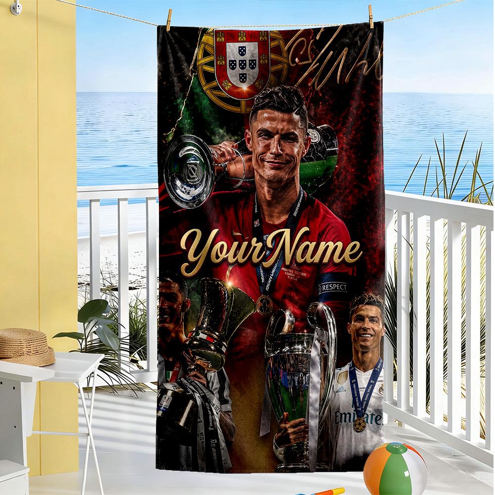 Cristiano Ronaldo Customized Name Beach Towel Soft Durable Quick-Dry