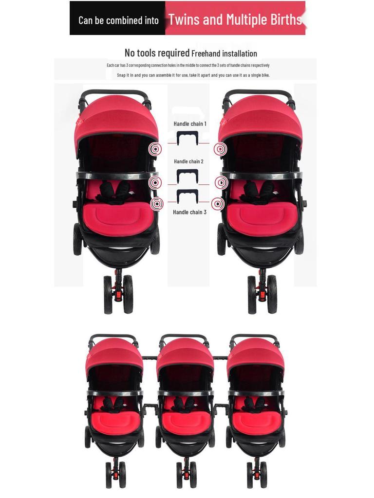 Huaying Multi-Purpose Folding Twin Stroller